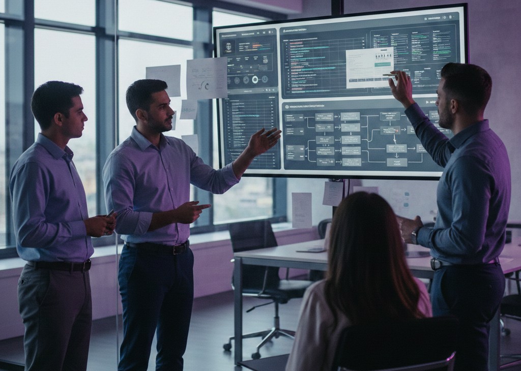 Notre équipe - Réunion collaborative de l'équipe Nyma Factory